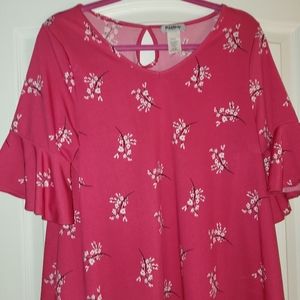 PXL bright pink bell sleeve top NWOT